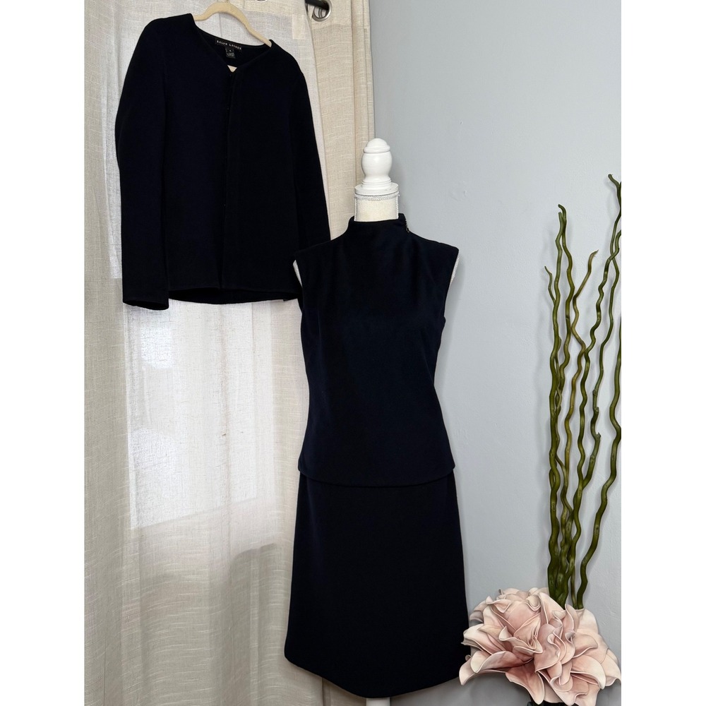 Ralph Lauren Wool‎ Angora Cashmere Skirt Blouse Jacket Set Union Made USA 4/6